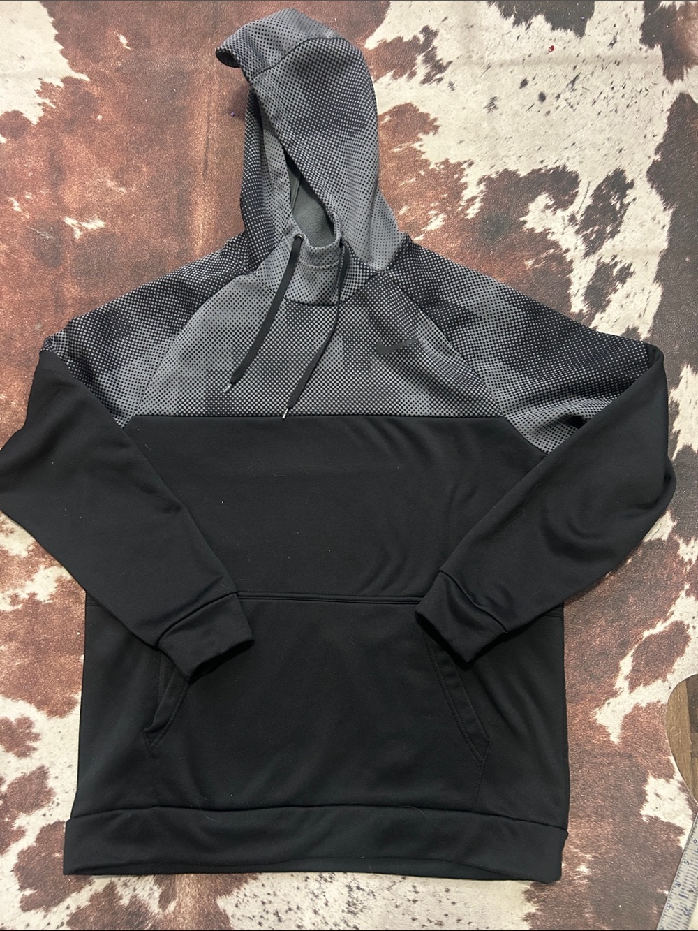 Nike Dri-fit Black and Gray Pullover Hooded Sweatshirt